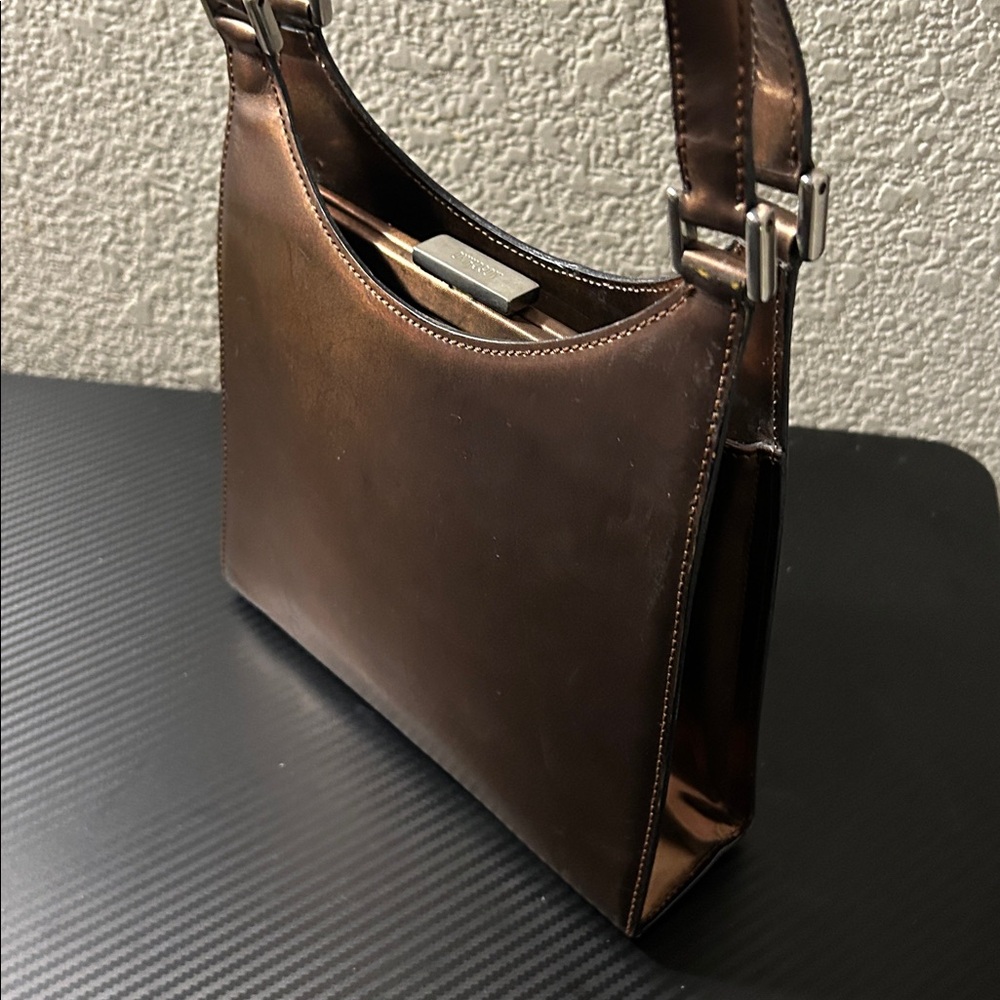 Moschino Metallic Brown Hand bag vtg